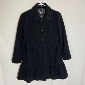 Me Jane Kids Girls Wool Blend Black Dress Coat Size L (14)